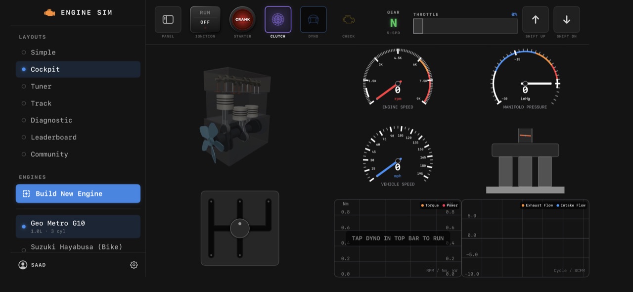 Track dashboard on iPhone