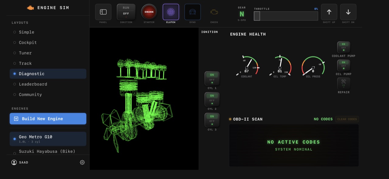 Diagnostic wireframe on iPhone